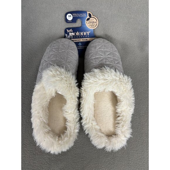 Isotoner Womens Memory Foam Quilted Jersey Bridget Comfort Hoodback S/M 6.5-7 - Picture 1 of 8